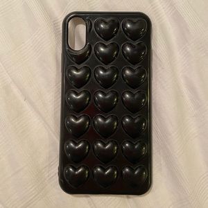 Black Puffy Heart iPhone X Case